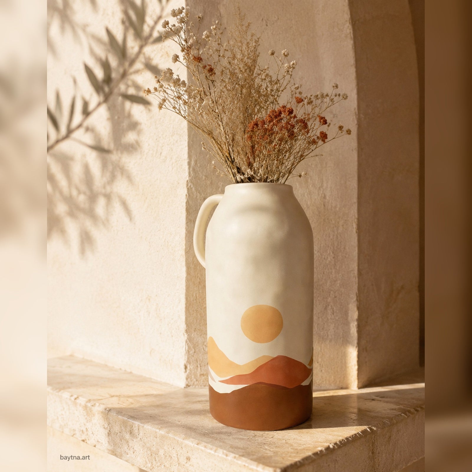 Abstract ceramic pitcher vase