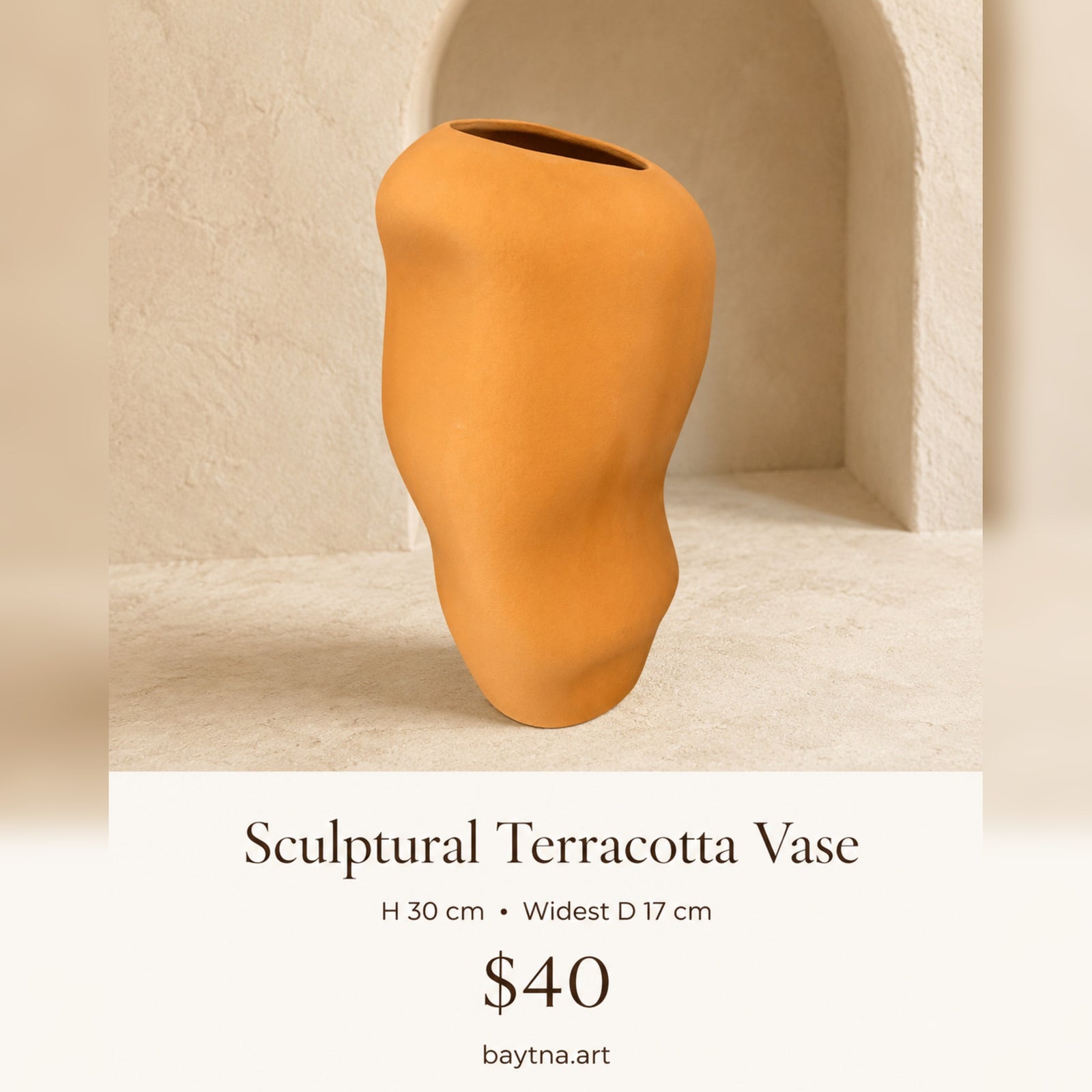 Tall terracotta vase