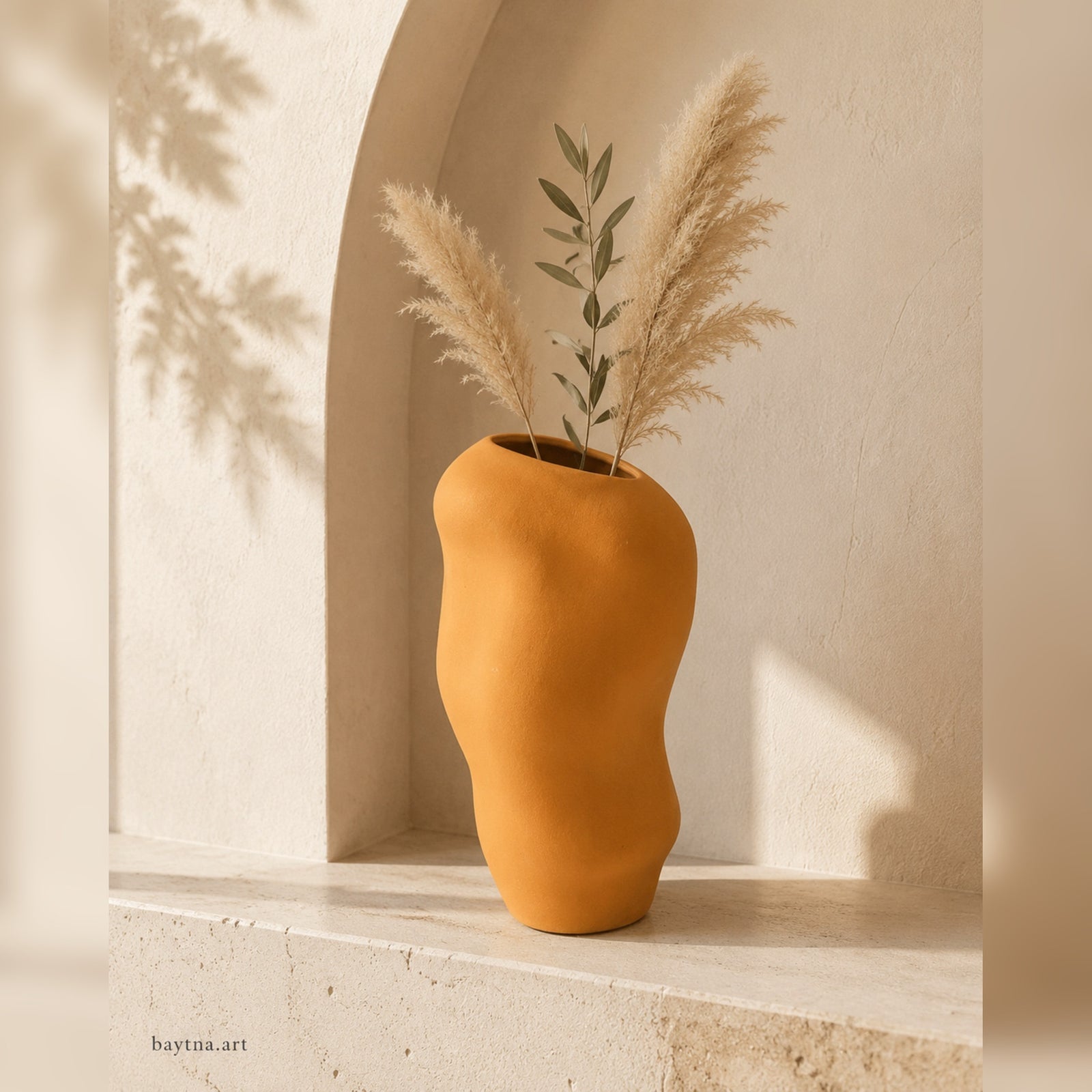 Tall terracotta vase