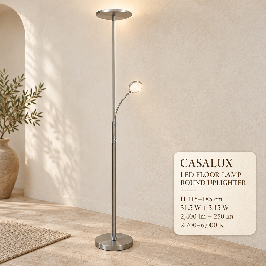 Casalux Dimmable LED Floor Lamp with Reading Light