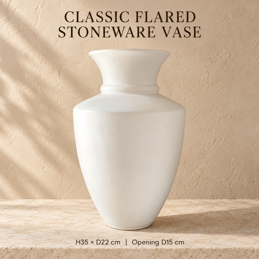 White Stoneware Vase