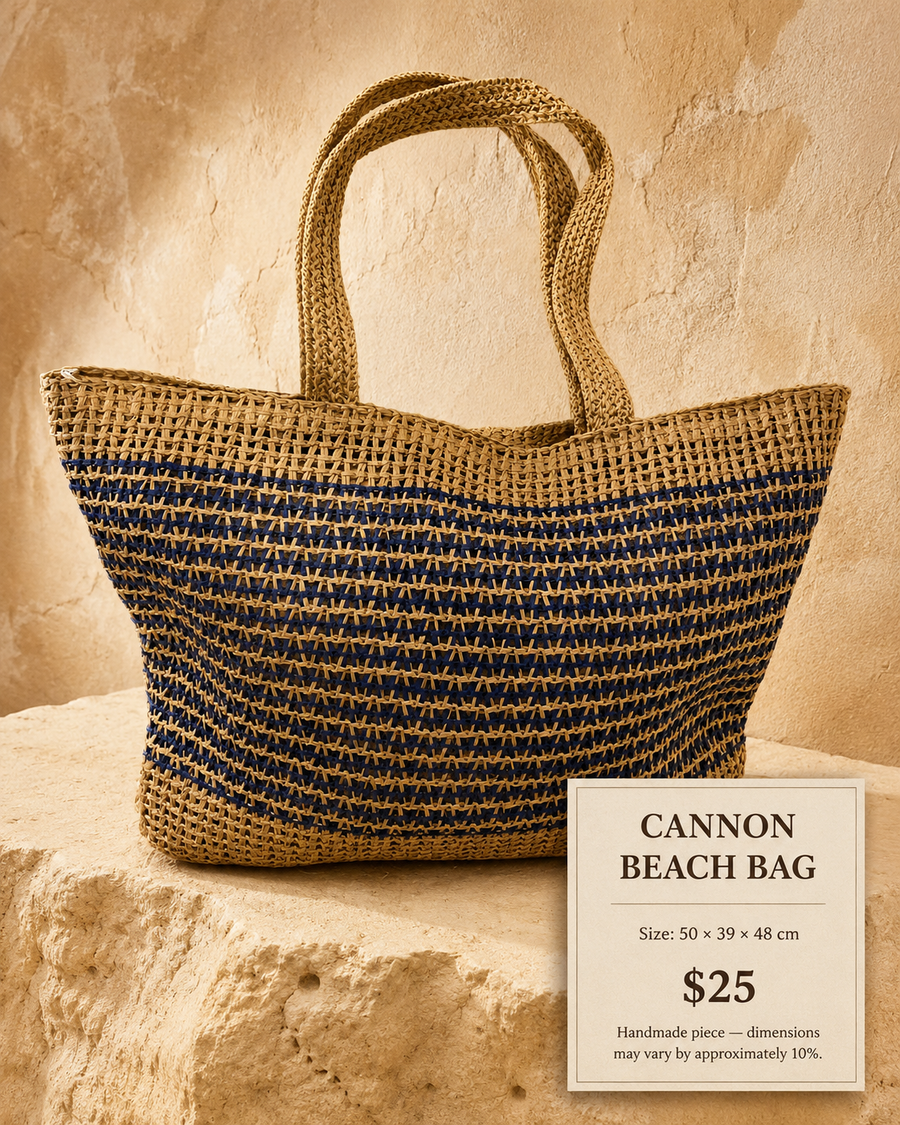 Navy weave - Cannon beach bag