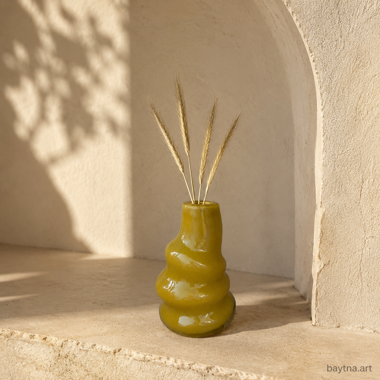Asymmetric Mustard Vase
