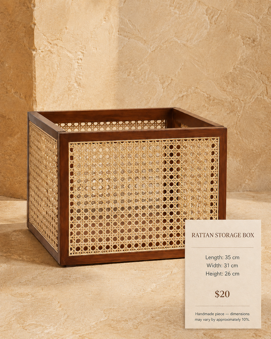 Rattan storage box