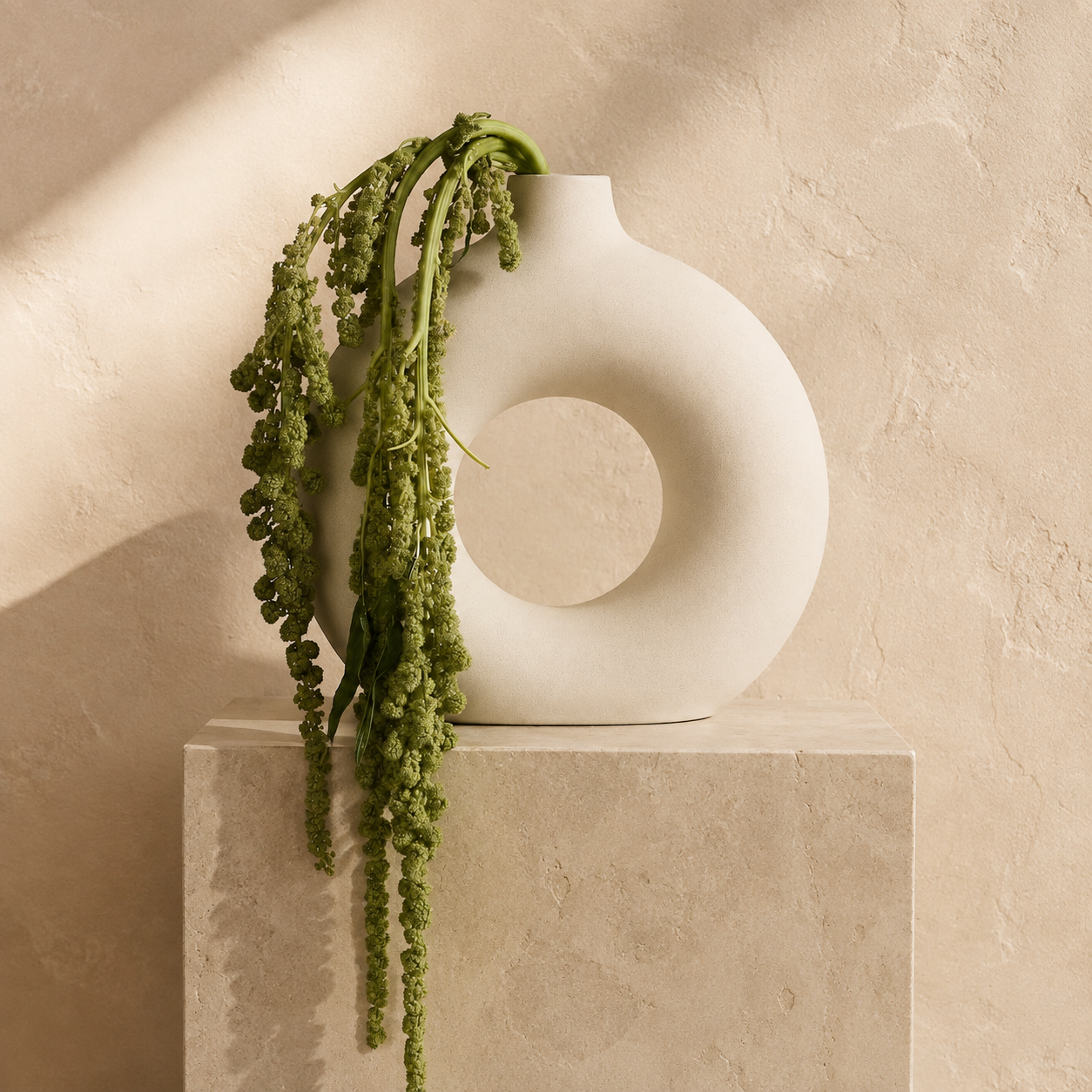 Large circular ceramic vase