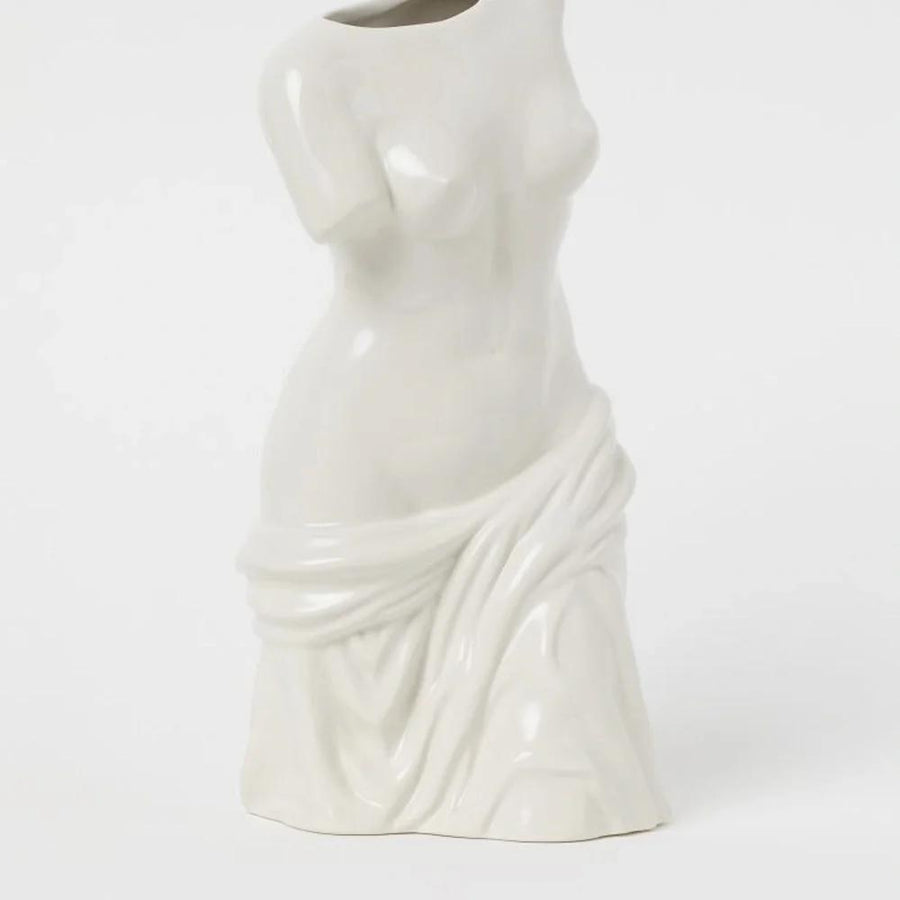 Torso-Shaped Stoneware Vase