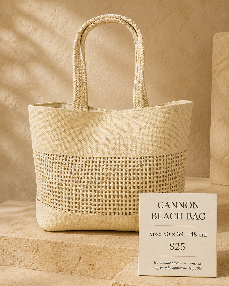 Cream mesh - Cannon beach bag