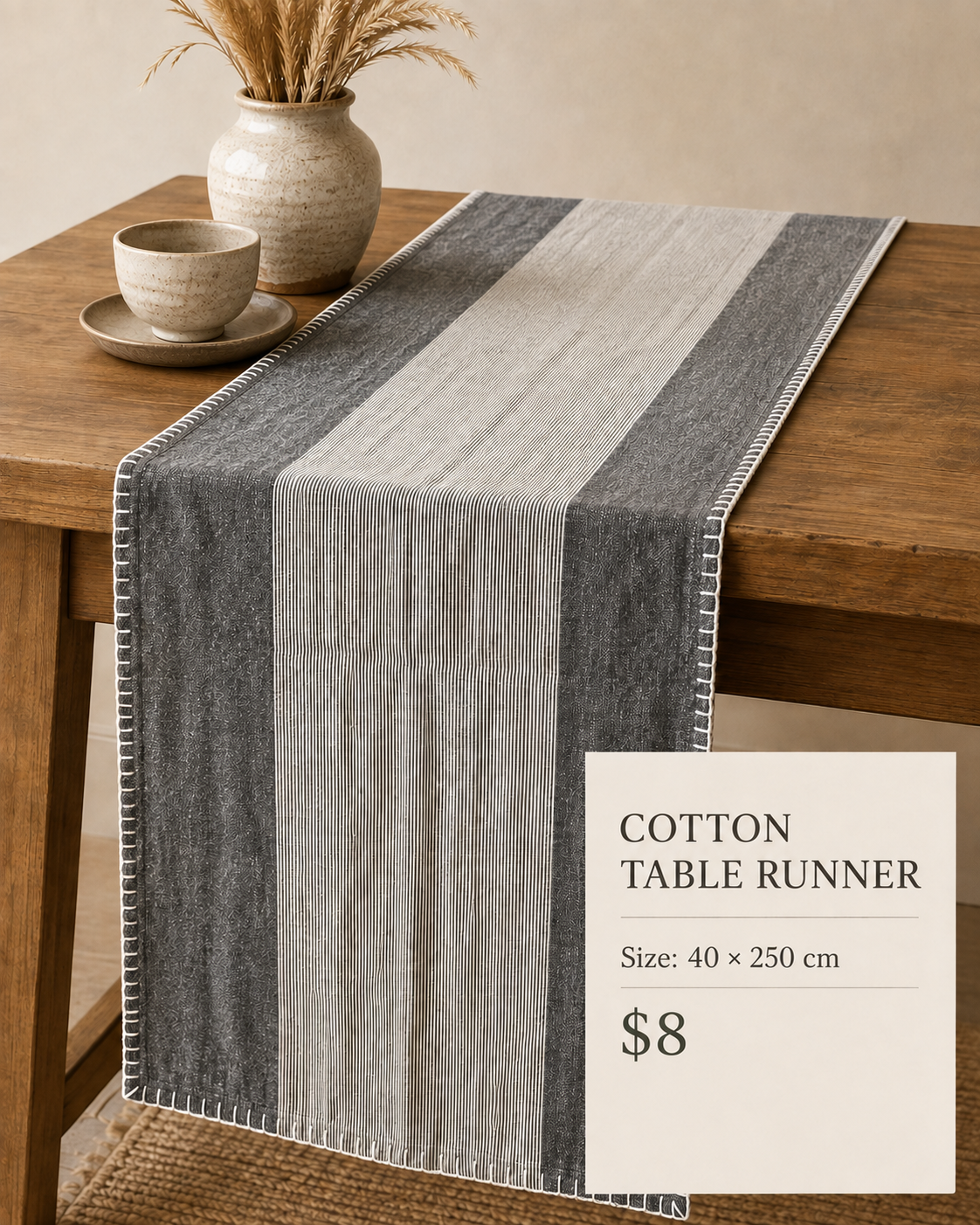 Cotton table runner