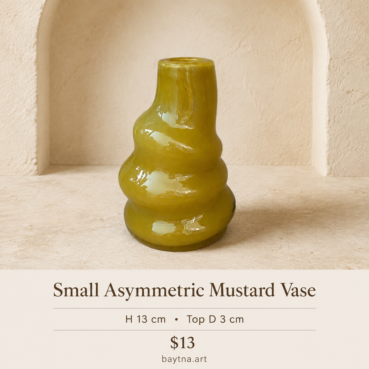 Asymmetric Mustard Vase