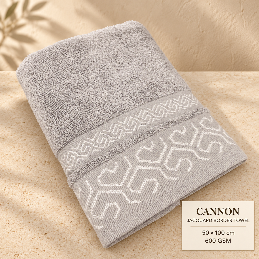 Cannon Jacquard Border Towel – 600 GSM