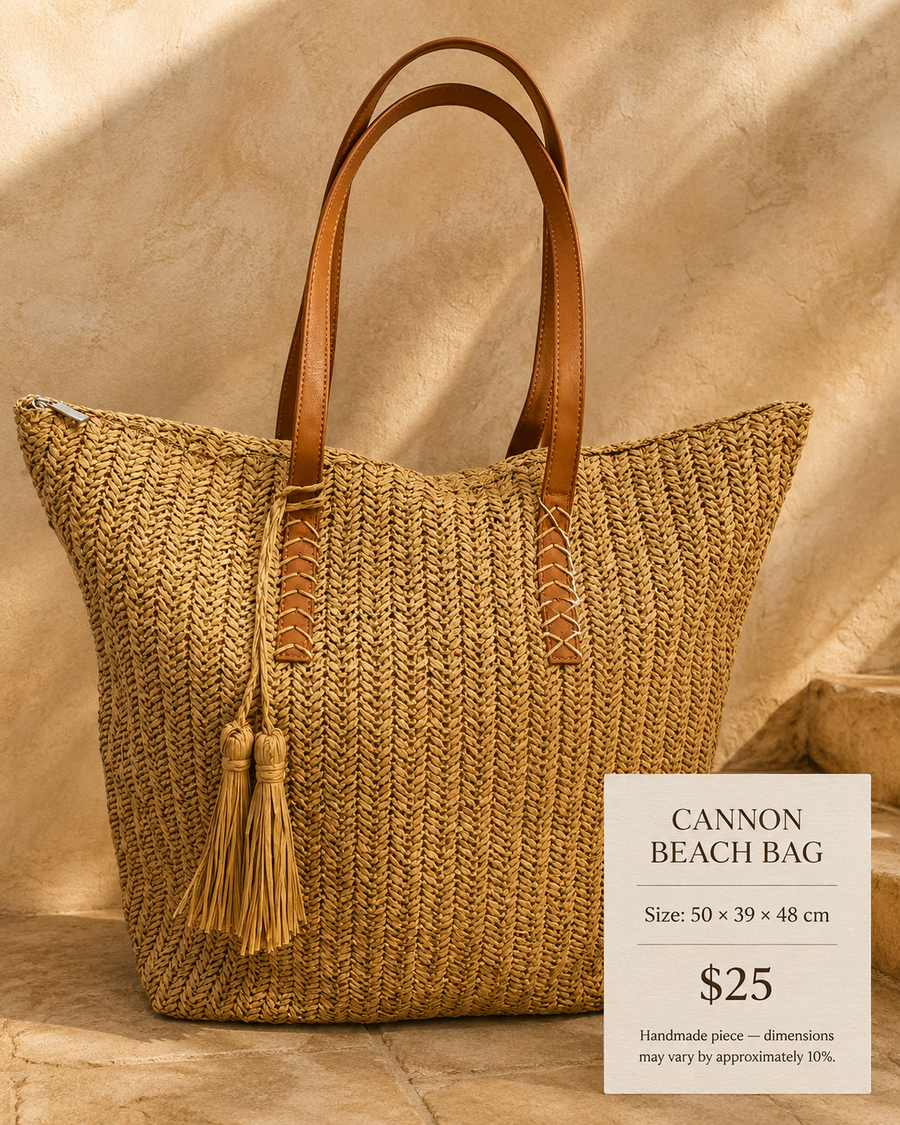 Leather tassel - Cannon beach bag