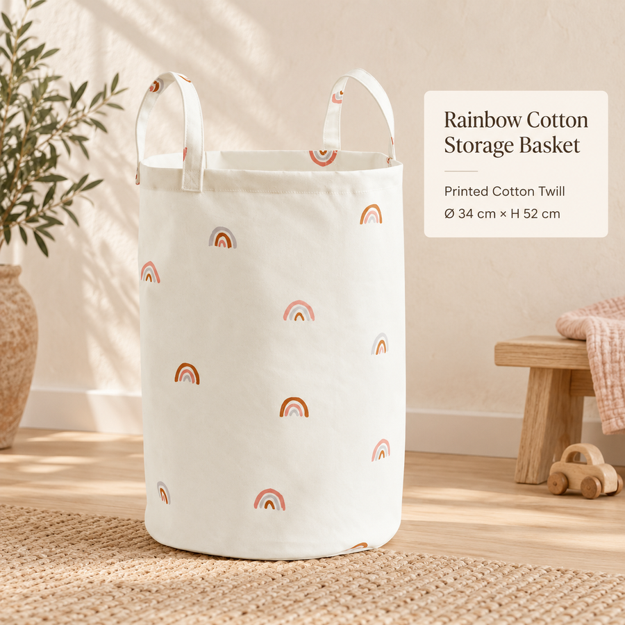 Printed Cotton Storage Basket