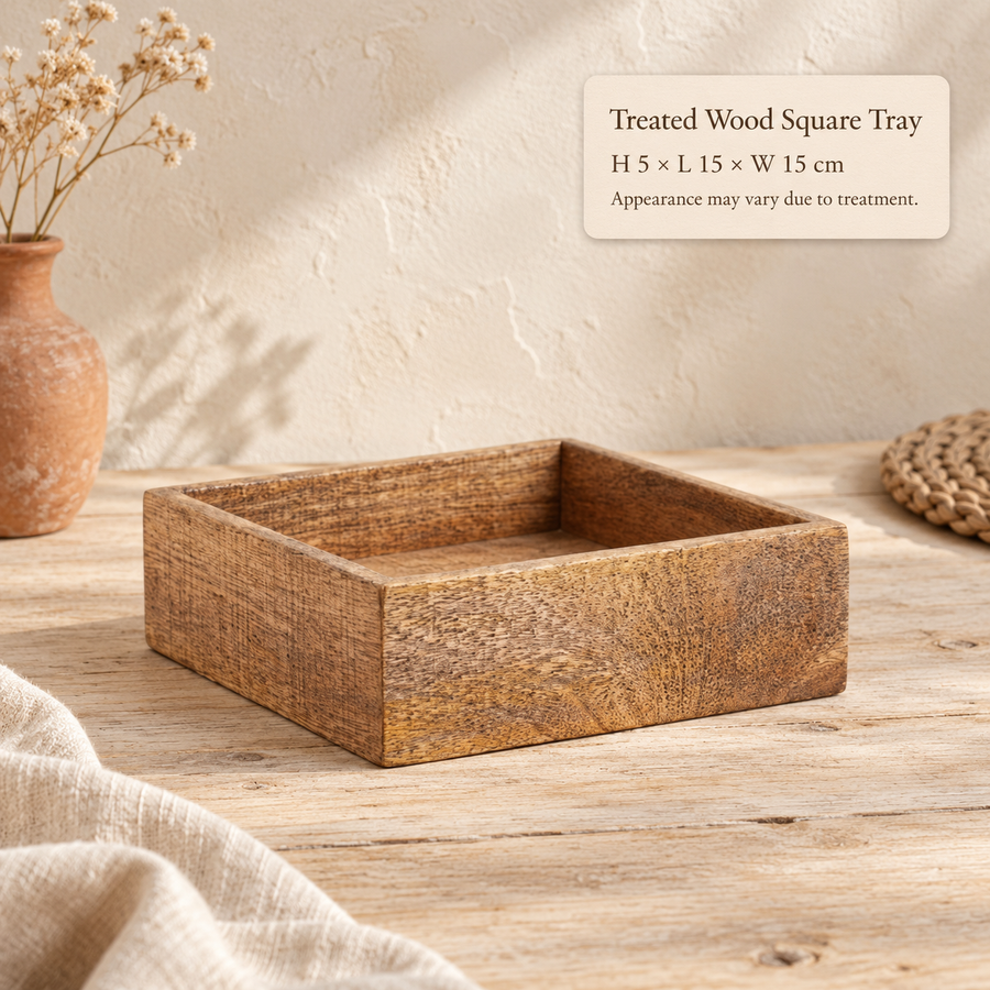 Treated Wood Square Tray