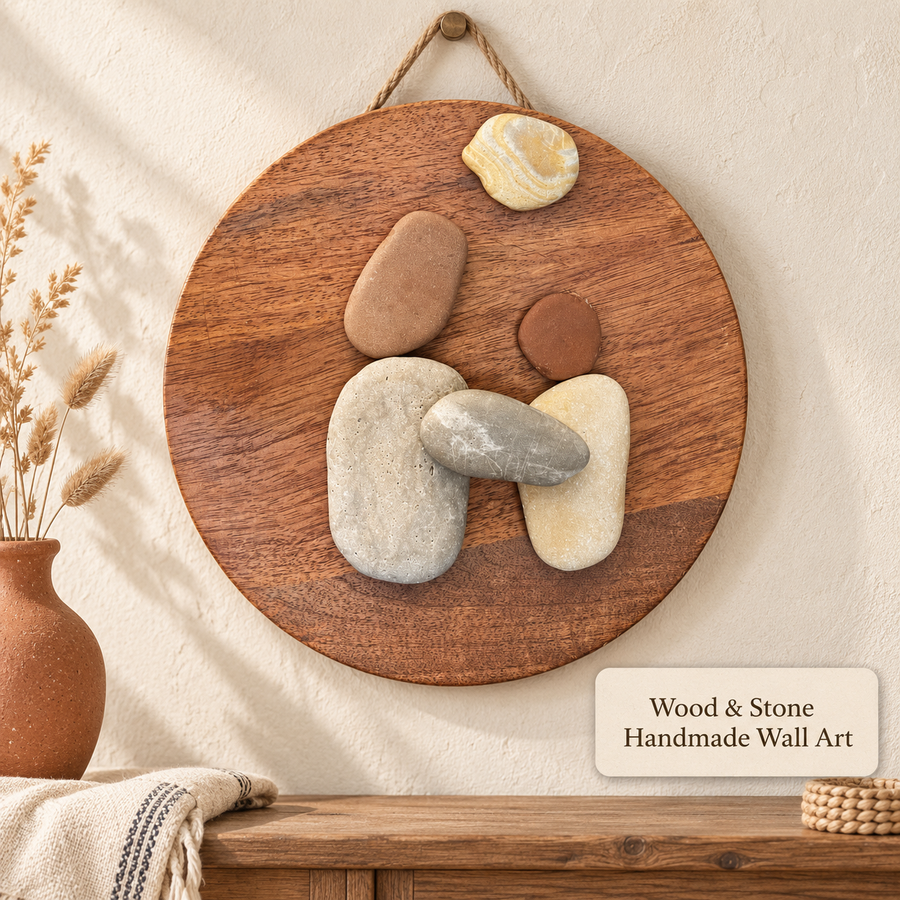 Wood & Stone Handmade Wall Art